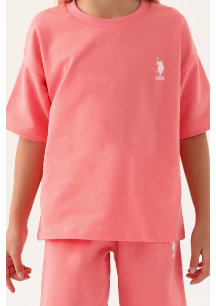 Lisanslı Simple Neon Pembe Kız Çocuk Bermuda Takım fırsatları