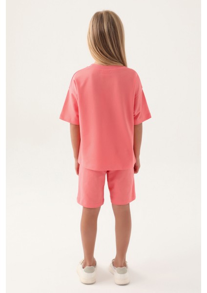 Lisanslı Simple Neon Pembe Kız Çocuk Bermuda Takım indirimleri