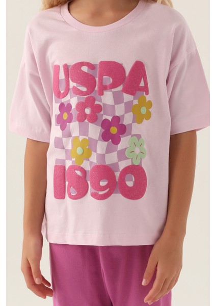 Lisanslı Printed Mor Kız Çocuk Pijama Takımı