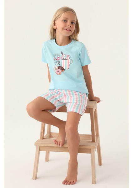 My True Açık Mavi Kız Çocuk Şort Takım modelleri