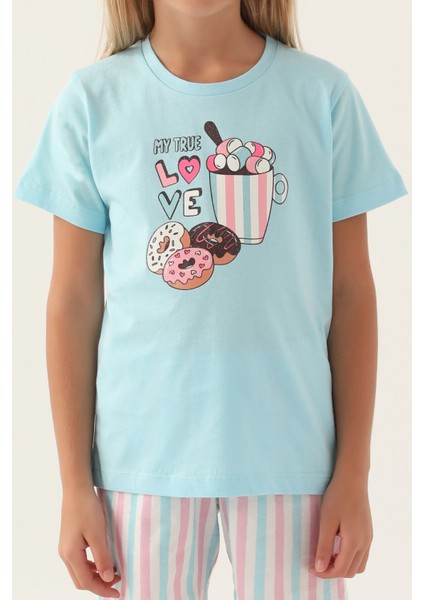 My True Açık Mavi Kız Çocuk Şort Takım fırsatları