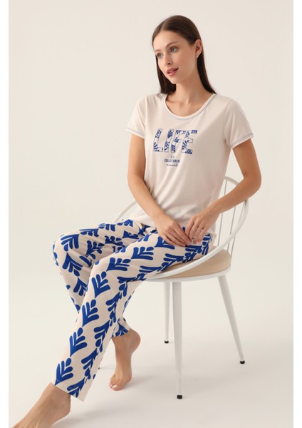 Lıfe Bej Kadın Kısa Kol Pijama Takımı
