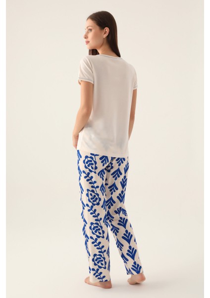 Lıfe Bej Kadın Kısa Kol Pijama Takımı
