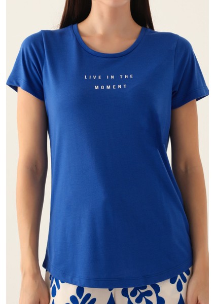 Moment Mavi Kadın Kısa Kol Pijama Takımı fırsatları