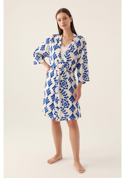 Dressing Gown Bej Kadın 3lü Kısa Kol Kısa Kol Pijama Takımı fiyatları