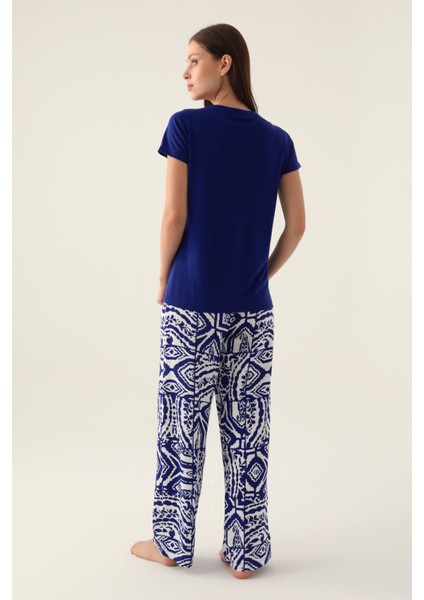 Happınes Mavi Kadın 3lü Pijama Takımı