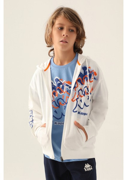 With Pocket Krem Erkek Çocuk Sweatshirt