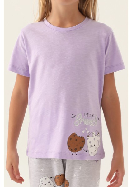 Brunch Lila Kız Çocuk Pijama Takımı fırsatları