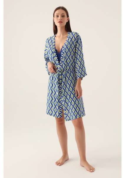Triangle Mavi Kadın 3lü Kısa Kol Kısa Kol Pijama Takımı modelleri