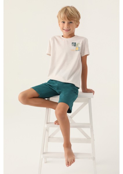 Summer Bej Erkek Çocuk Bermuda Takım modelleri