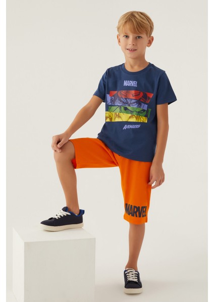 Marvel Koyu Indigo Erkek Çocuk Kapri Takım modelleri