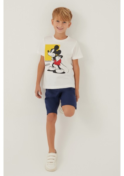 Mickey Mouse Beyond Krem Erkek Çocuk Bermuda Takım