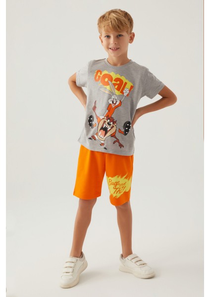 Bugs Gri Melanj Erkek Çocuk Bermuda Takım