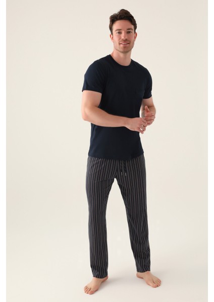 Full Siyah Erkek 3lü Pijama Takımı modelleri