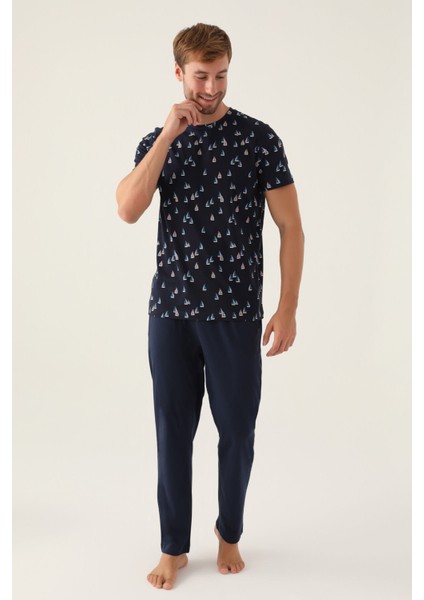 Yacht Lacivert Erkek Pijama Takımı