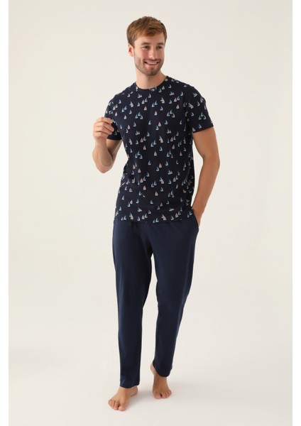 Yacht Lacivert Erkek Pijama Takımı