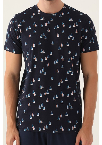 Yacht Lacivert Erkek Pijama Takımı