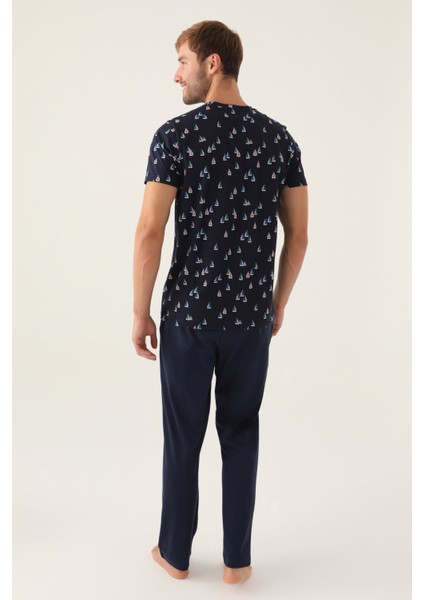 Yacht Lacivert Erkek Pijama Takımı
