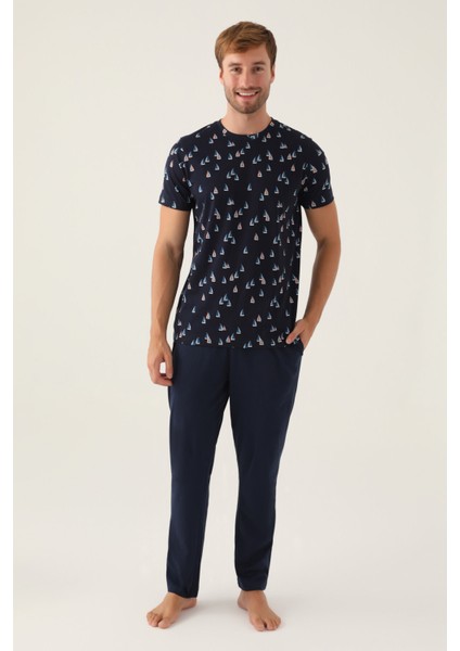 Yacht Lacivert Erkek Pijama Takımı