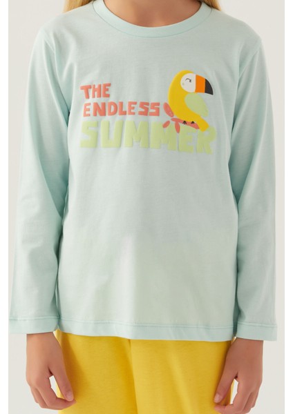 Endless Sarı Kız Çocuk Pijama Takımı