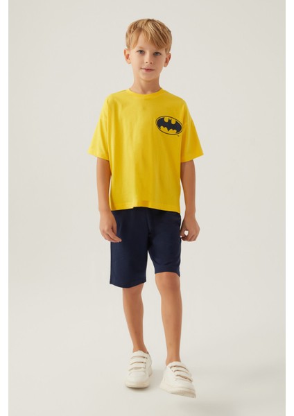 With Emblem Sarı Erkek Çocuk Bermuda Takım