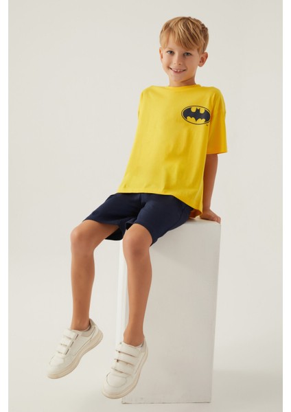 With Emblem Sarı Erkek Çocuk Bermuda Takım modelleri