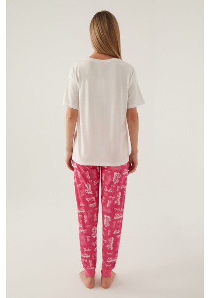 Cool Krem Kadın Kısa Kol Pijama Takımı