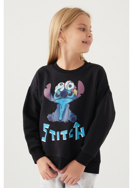 Toy Siyah Kız Çocuk Sweatshirt