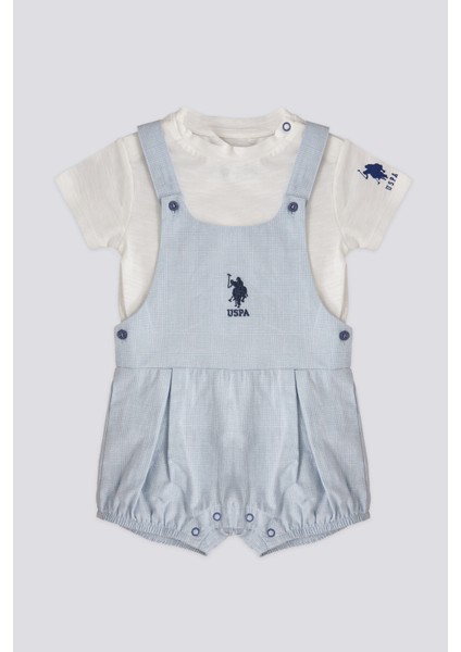Lisanslı Suspender Overalls Açık Mavi Erkek Bebek Takımı
