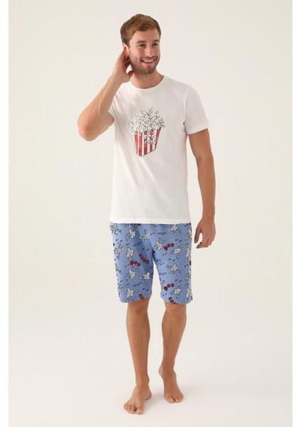 Pop Krem Erkek Bermuda Takım