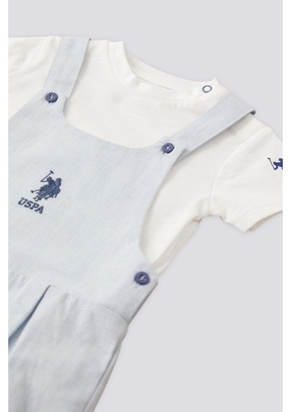 Lisanslı Suspender Overalls Açık Mavi Erkek Bebek Takımı