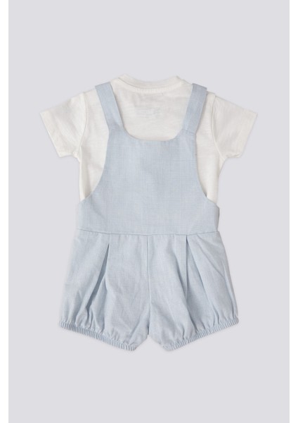 Lisanslı Suspender Overalls Açık Mavi Erkek Bebek Takımı