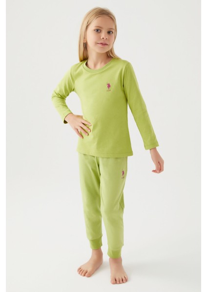 Kız Çocuk Yeşil Pijama Takımı
