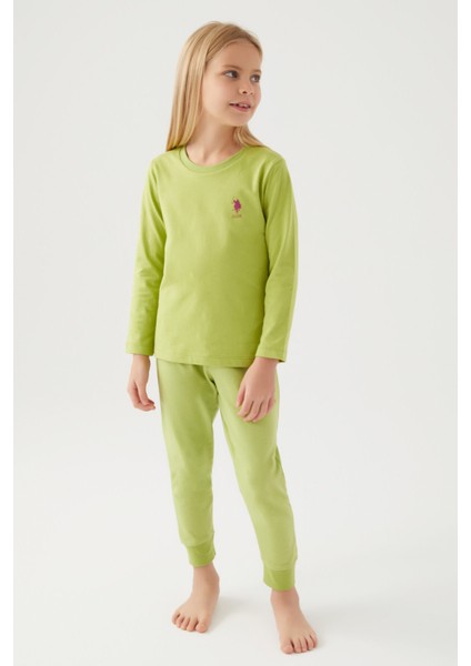 Kız Çocuk Yeşil Pijama Takımı