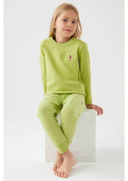 Kız Çocuk Yeşil Pijama Takımı