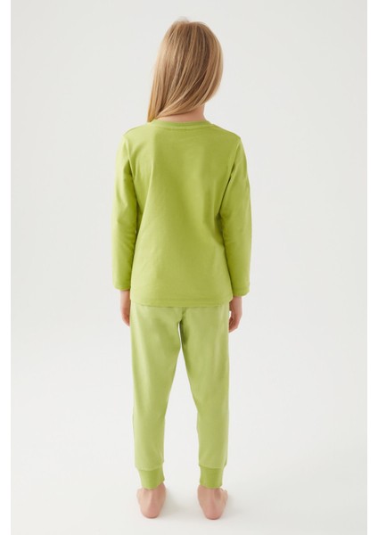 Kız Çocuk Yeşil Pijama Takımı