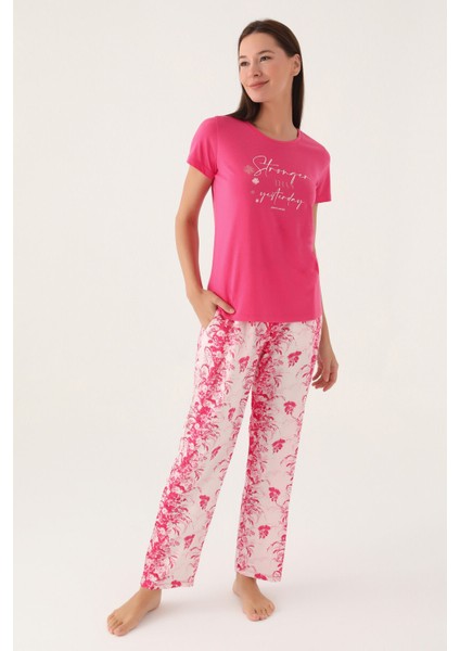 Than Açık Fuşya Kadın Kısa Kol Pijama Takımı