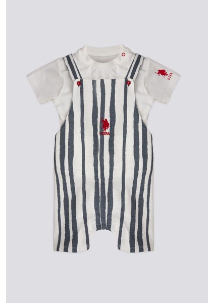 Lisanslı Line Krem Erkek Bebek Takımı