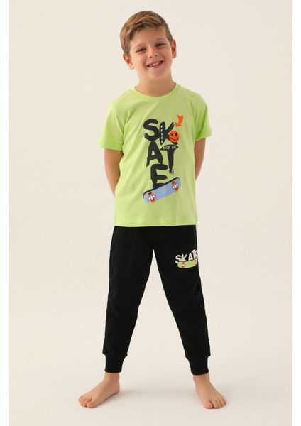 Skate Sarı Erkek Çocuk Pijama Takımı