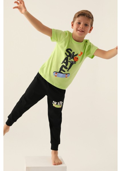 Skate Sarı Erkek Çocuk Pijama Takımı