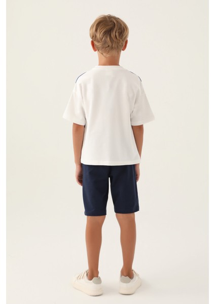 Geometic Krem Erkek Çocuk Bermuda Takım indirimleri