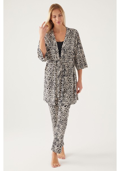Arched Siyah Kadın Kısa Kol Pijama Takımı fiyatları