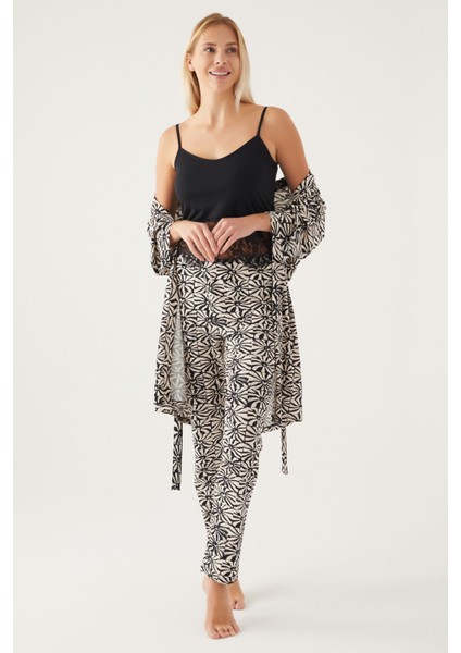 Arched Siyah Kadın Kısa Kol Pijama Takımı fırsatları