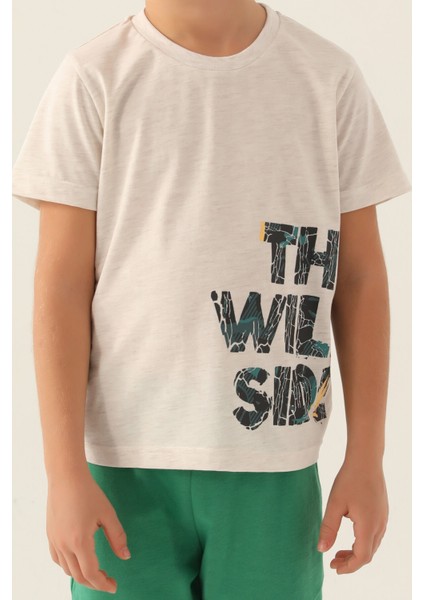 The Wild Side Krem Melanj Erkek Çocuk Bermuda Takım