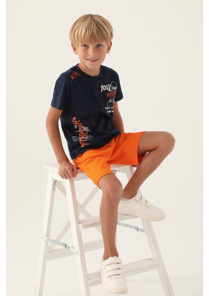 Felling Happy Lacivert Erkek Çocuk Bermuda Takım modelleri