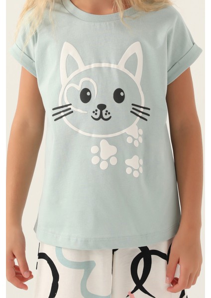 Cat Yeşil Kız Çocuk Şort Takım fırsatları