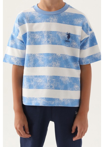 Lisanslı Striped Indigo Erkek Çocuk Bermuda Takım fırsatları