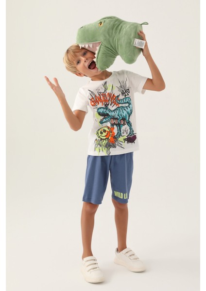 Wild Life Krem Erkek Çocuk Bermuda Takım modelleri