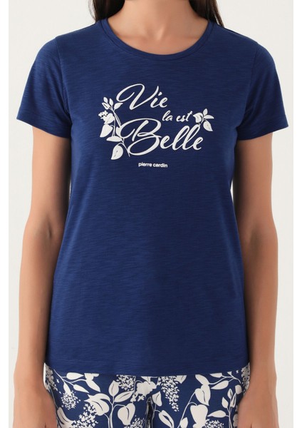 Belle Lacivert Kadın Kısa Kol Pijama Takımı fırsatları