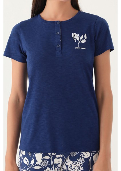 Branch Lacivert Kadın Kısa Kol Pijama Takımı fırsatları